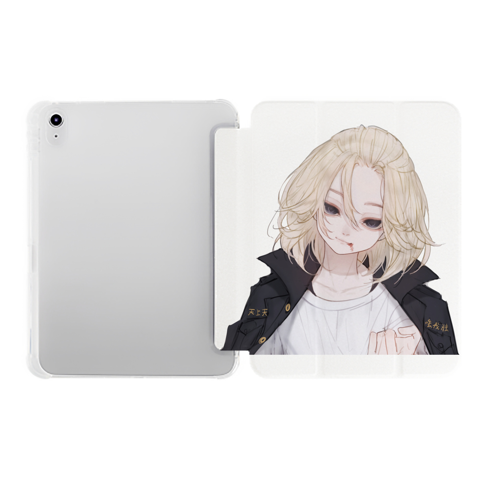 （画像用） 東京リベンジャーズ Tokyo Revengers IPad ケース ペン収納付き 三つ折りスタンド PUレザー×シリコン 対応機種9.5/10.5/10.9インチ